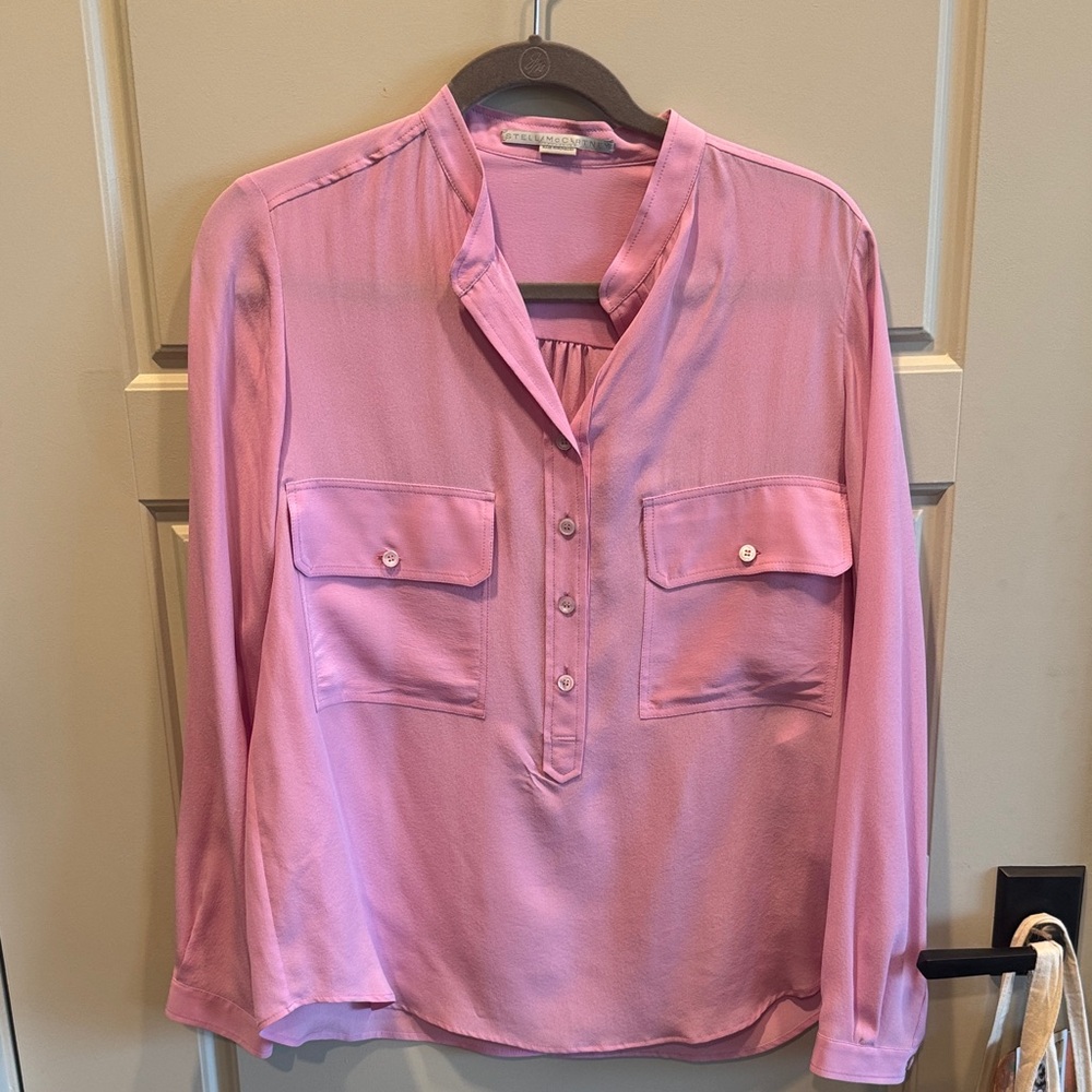 Stella Mccartney Pink Button Down Shirt With Pockets
